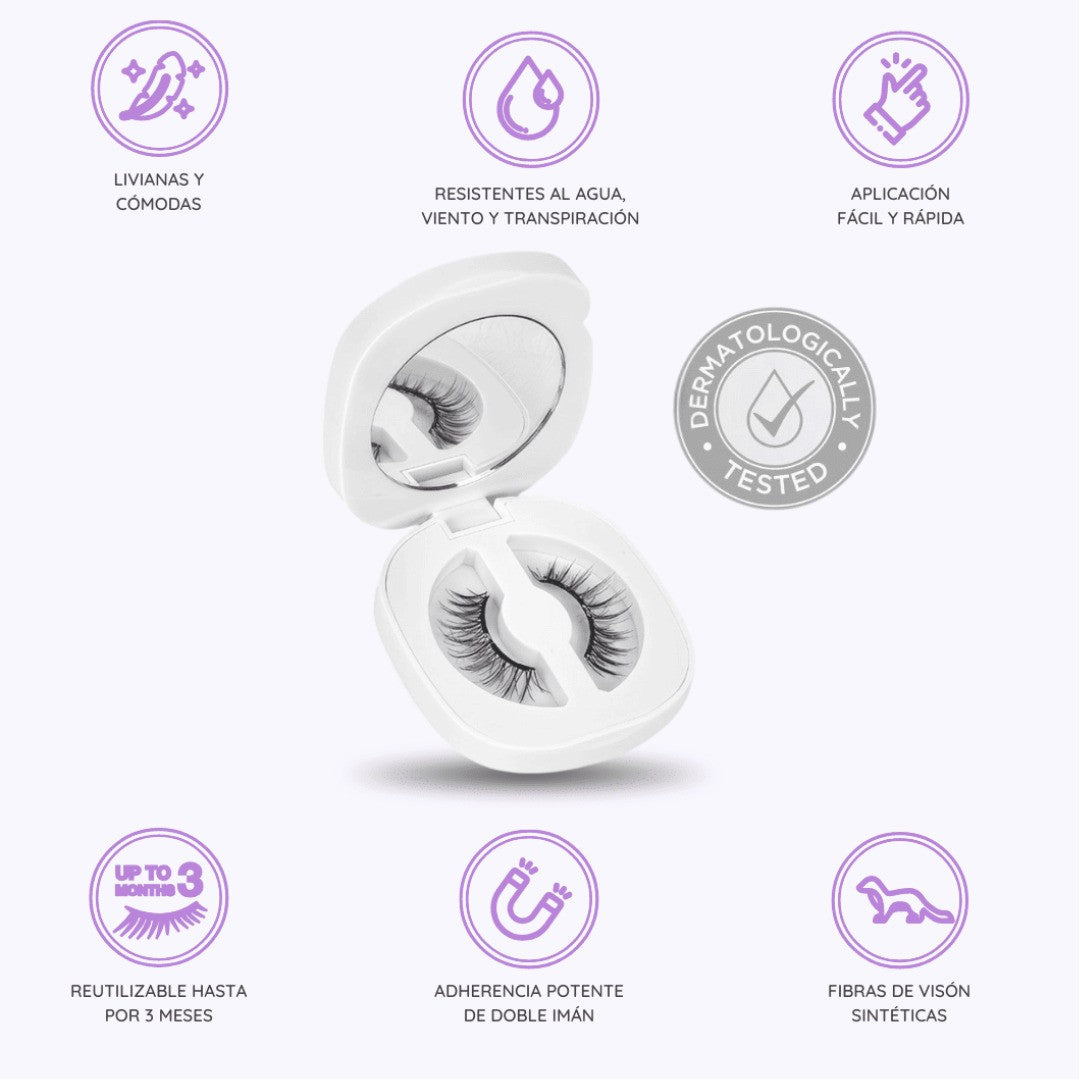 Pestañas Magnéticas Reutilizables Efecto 3D