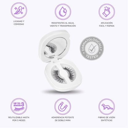 Pestañas Magnéticas Reutilizables Efecto 3D